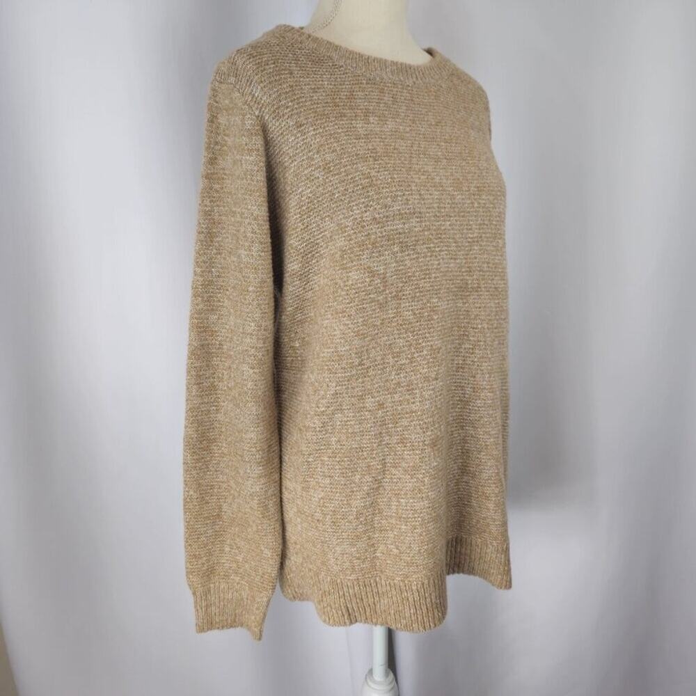Beige Long Sleeve Knit Crew Neck Sweater Women's Size X-Large - Picture 6 of 15